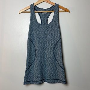 Zella Blue Gray Striped Racerback Tank - Women Size X-Small